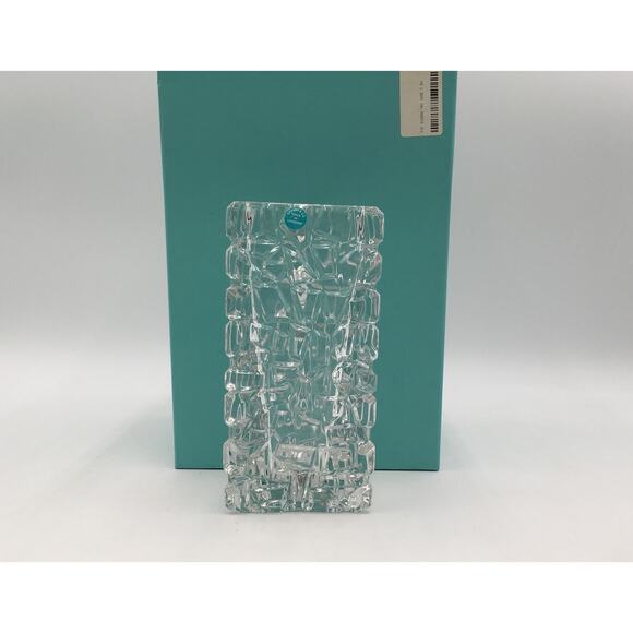 Tiffany & Company Sierra Rock Triangular Crystal Bud Vase 7.5" in Box - Picture 5 of 10